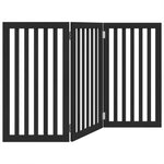 Dog Gate Foldable 3 Panels Black 150 cm Poplar Wood 352254