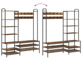 Coat Stand with Shoes Bench Old Wood 120.5 x 34 x 190 cm 8012042