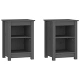 Bedside Cabinets 2 pcs Grey 40x35x55 cm Solid Wood Pine 820961