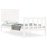 Bed Frame without Mattress White 90x200 cm Solid Wood Pine 3193387