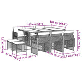 11 Piece Garden Dining Set with Cushions Light Grey Poly Rattan 3210791