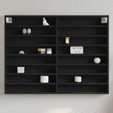 Vitrine Cabinet Black 100x8.5x75 cm Engineered Wood 847934
