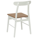 Dining Chair 2 pcs White and Natural 43 x 44.5 x 77 cm 42020488