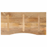 Desk Top with Curve 140x60x2.5 cm Solid Wood Rough Mango 370204