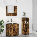 Bathroom Furniture Set 3 pcs Smoked Oak Engineered wood & Metal 3392948
