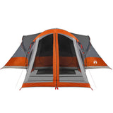 Family Tent Tipi 8-Person Grey and Orange Waterproof 94739