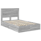 Storage Bed Grey Sonoma 135 x 190 cm Engineered Wood 3410253