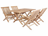 Garden Furniture Set 5 pcs Natural Solid Teak Wood 3418860