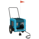 Pet Bike Trailer Blue and Black Oxford Fabric and Iron 93932