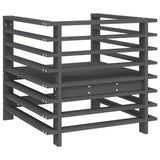 Garden Chairs 2 pcs Grey Solid Wood Pine 825627