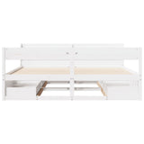 Bed Frame without Mattress White 200x200 cm Solid Wood Pine 3307111