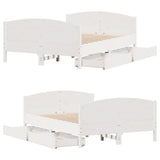 Bed Frame without Mattress White 140x190 cm Solid Wood Pine 3301795