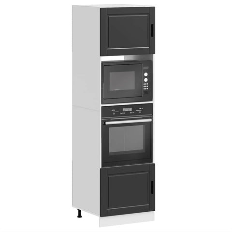 Oven Cabinets 2 pcs Porto Black Engineered Wood 3315052