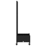 Garden Planter with Trellis&Wheels Black 40 x 40 x 131.5 cm PP 3422915