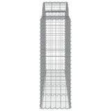 Arched Gabion Baskets 2 pcs 200x50x120/140 cm Galvanised Iron 3146341