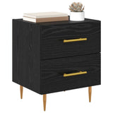 Bedside Cabinet with Drawer 2 pcs Black Oak 40 x 35 x 47.5 cm 882000