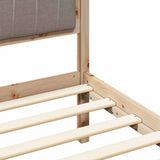 Bed Frame with Headboard Taupe 200 x 200 cm Solid Pine Wood 3394241