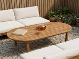 Table Top 100 x 50 x 3.5 cm Oval Solid Teak Wood Natural 42033162