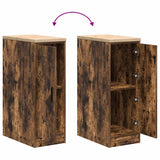 Garage Storage Cabinet Smoked Oak 30x51x85 cm Solid Wood Pine 860557