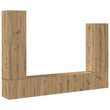 4 Piece TV Cabinet Set Wall-mounted Artisan Oak Engineered Wood 3329218