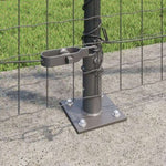 ZNTS Fence Posts with Base Plates 26 pcs Ø32mm 68.5cm Galvanised Steel 3350245