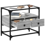 TV Cabinet with Glass Top Grey Sonoma 60x35x51 cm Engineered Wood 846057