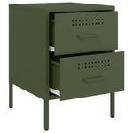 ZNTS Bedside Cabinets 2 pcs Olive Green 36x39x50.5 cm Steel 842931