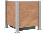 Garbage Bin Fence Brown 85 x 85 x 115 cm Aluminium and WPC 42039183