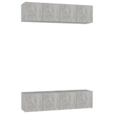 TV Cabinets 4 pcs Concrete Grey 60x30x30 cm Engineered Wood 3079059