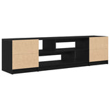TV Cabinet Black Oak 188.5x41x50 cm Engineered Wood 3328418