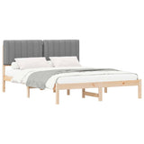 Bed Frame with Upholstered Headboard Light Grey 150 x 200 cm 878039