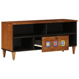 TV Cabinet with Drawer Walnut 100 x 33 x 46 cm Solid Mango Wood 4018240
