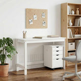 Desk Cabinet Set 2 pcs White Solid Pine Wood 3438766