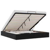 Ottoman Bed Frame without Mattress Black Super King Faux Leather 3310831