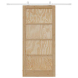 Sliding Door Brown 93 x 202 cm Solid Pine Wood 3333402