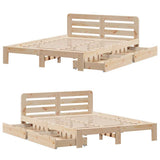 Bed Frame without Mattress 150x200 cm King Size Solid Wood Pine 3309848