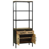 Highboard with Drawer Brown 70 x 35 x 180 cm Solid Mango Wood 3310125