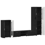TV Cabinet Set with Drawer FLORIN 3 pcs Black Engineered Wood 3397975