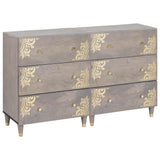 Sideboard 2 pcs Grey 60 x 33 x 75 cm Solid Mango Wood 3310151