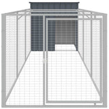 Dog House with Run Anthracite 110x405x110 cm Galvanised Steel 3189079