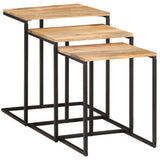 Nesting Tables 3 pcs Solid Wood Acacia 372724