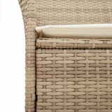 Garden Chairs with Cushions 2 pcs Beige Poly Rattan&Solid Wood 368722