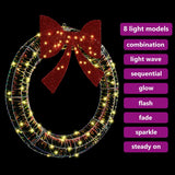 Wreath with 80 LEDs Warm white 90 cm PET 42019134