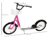 Kids Scooter, Kick Stunt Scooter with Adjustable Handlebar, Dual Brakes, Basket, Cupholder, T3398P348523
