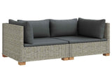 2 pcs Rattan Lounge Set with Cushions GENDT Natural Rattan 3429857