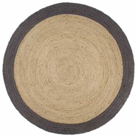 Handmade Rug Jute with Dark Grey Border 240 cm 343607