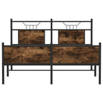 Bed Frame without Mattress Smoked Oak 150x200 cm King Size Engineered Wood 4106928