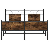Bed Frame without Mattress Smoked Oak 150x200 cm King Size Engineered Wood 4106928