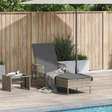Sun Lounger Reclining Light Grey and Dark Grey 55 x 200 x 92 cm 365430