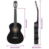 Classical Guitar for Beginner and Kids Black 1/2 34" 70126